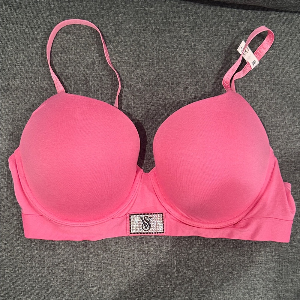 Victoria's Secret Vibrant Pink Bra with Logo Accent